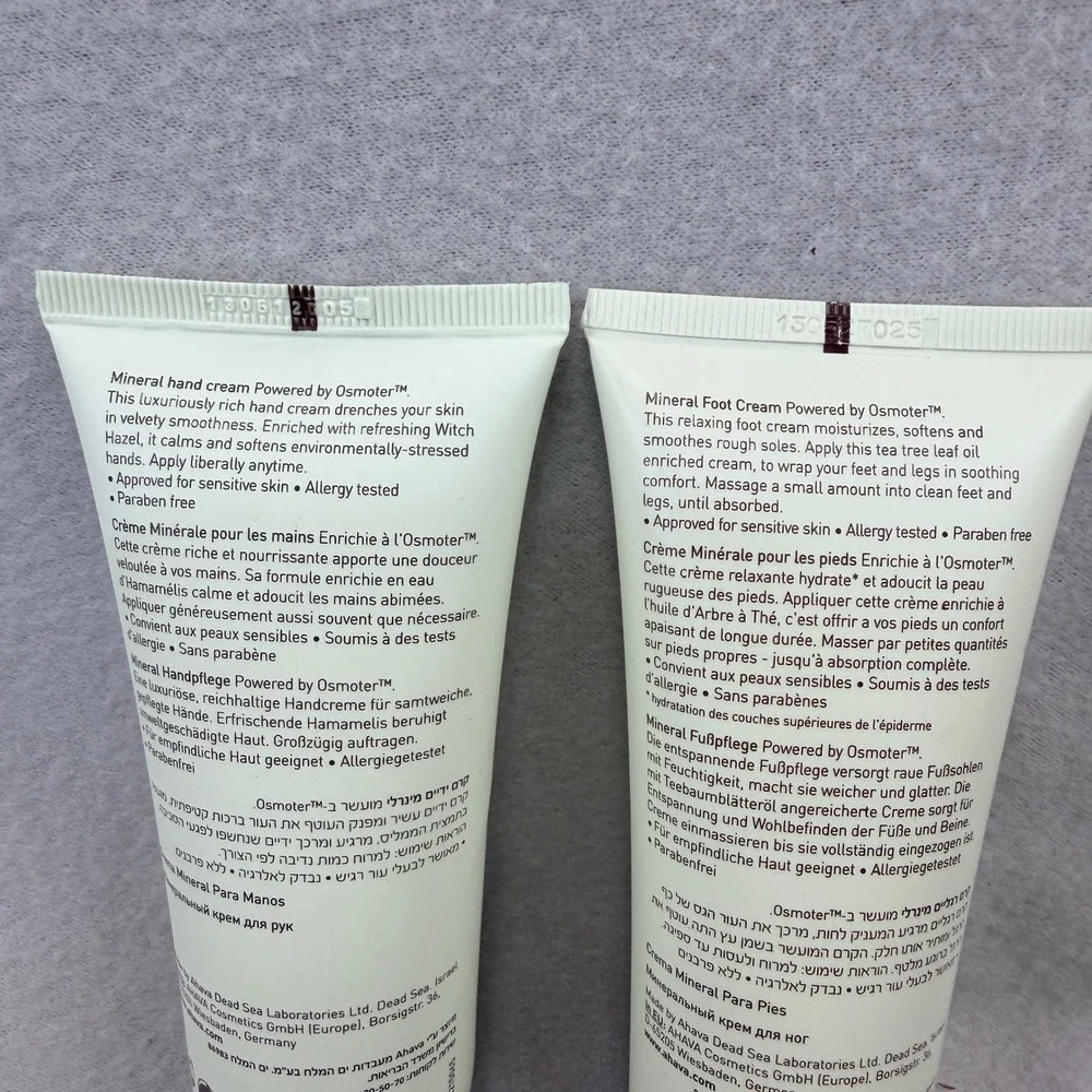 Ahava Dead Sea Water Mineral Hand Cream and Foot Cream Set 3.4oz 100ml Each